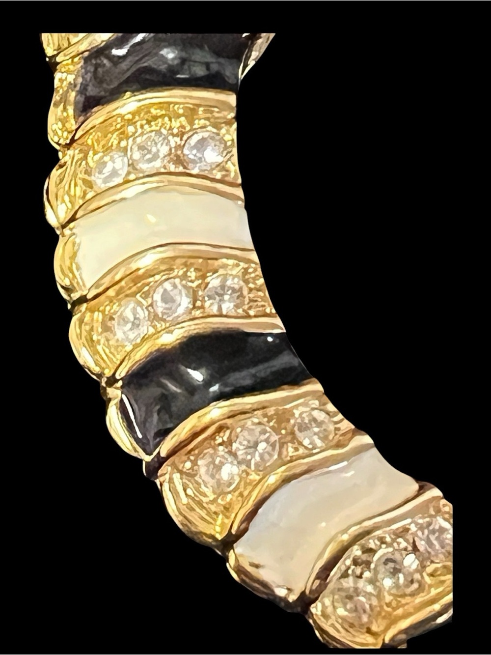 Vintage Kenneth Jay Lane Double Zebra Head Hinged Bangle Bracelet - Signed KJL - Picture 8 of 12